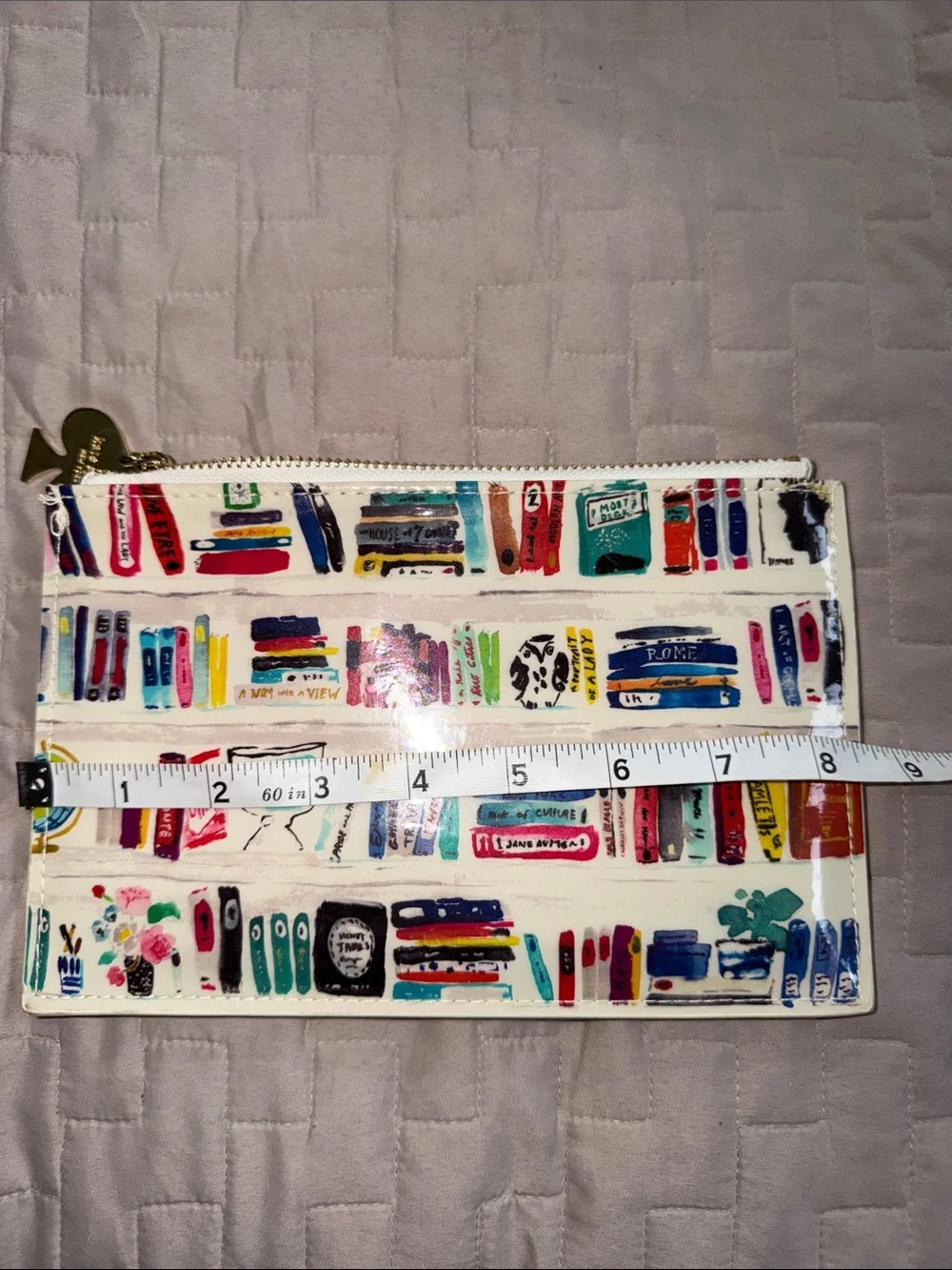 kate spade New York Bella Bookshelf patent leatherette pencil pouch